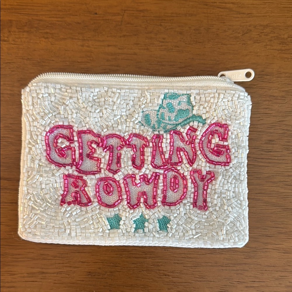 Beaded 'Getting Rowdy' Coin Purse